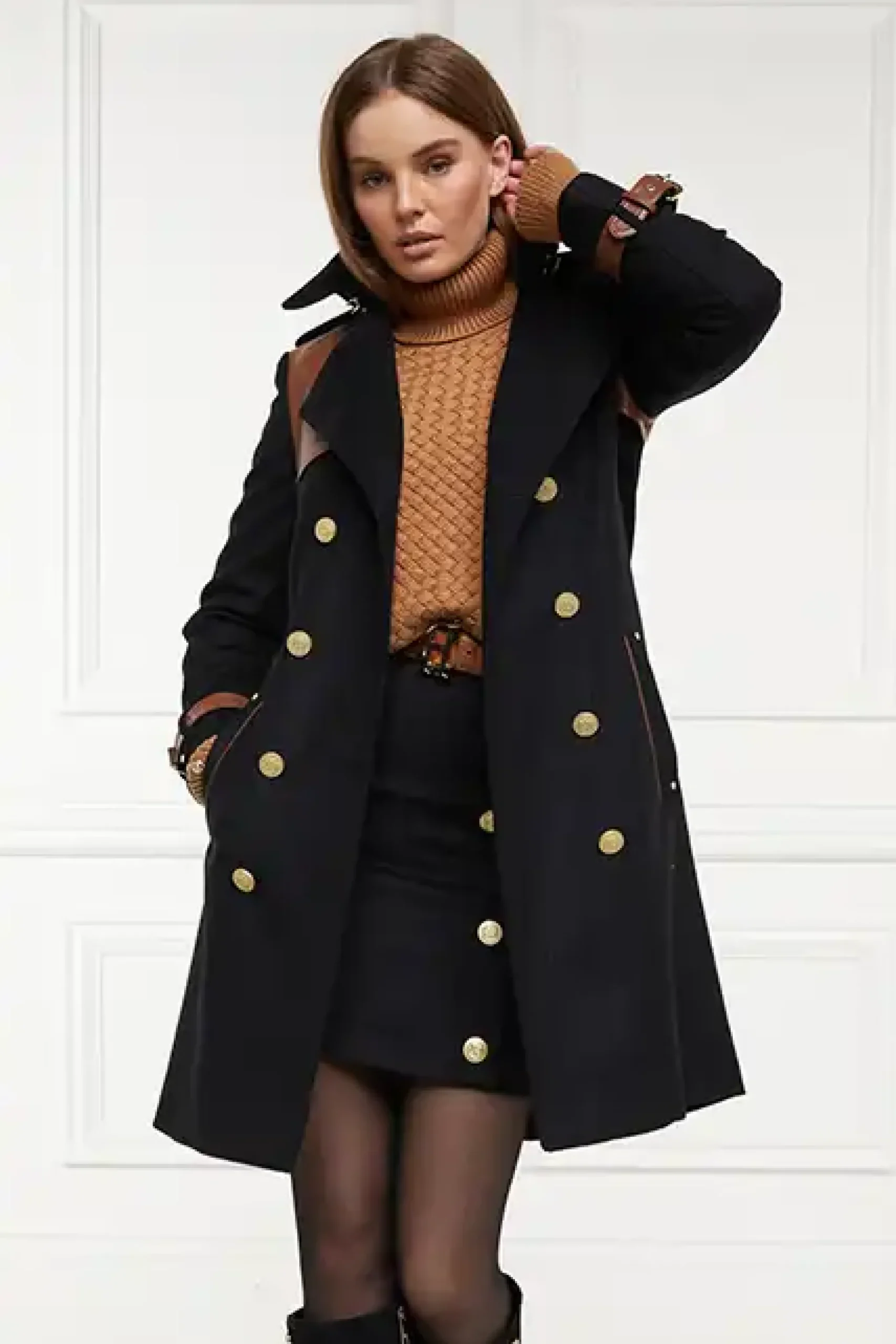 Holland Cooper Knightsbridge Skirt Soft Black Tan Online