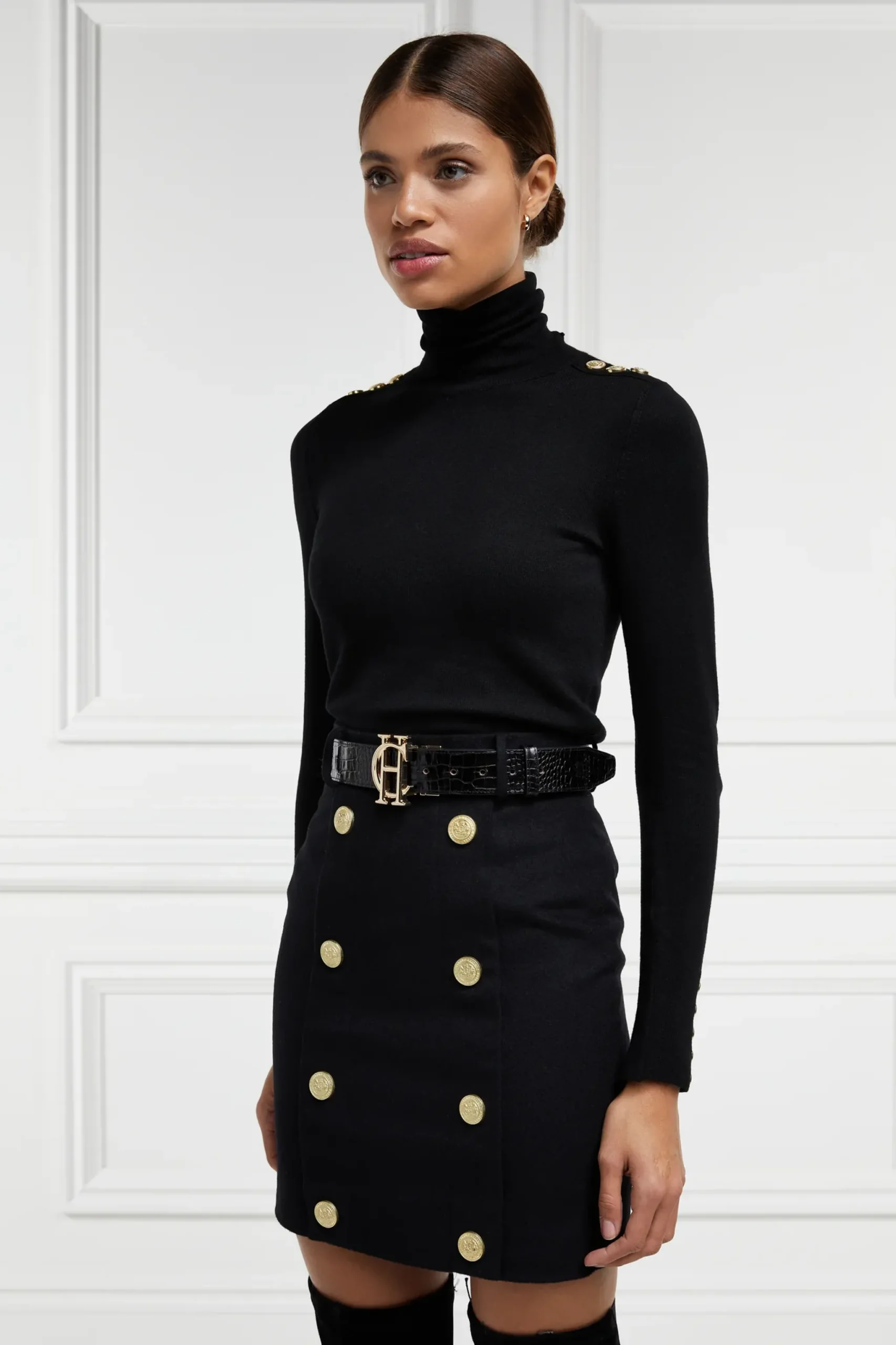 Holland Cooper Knightsbridge Skirt Soft Black Discount