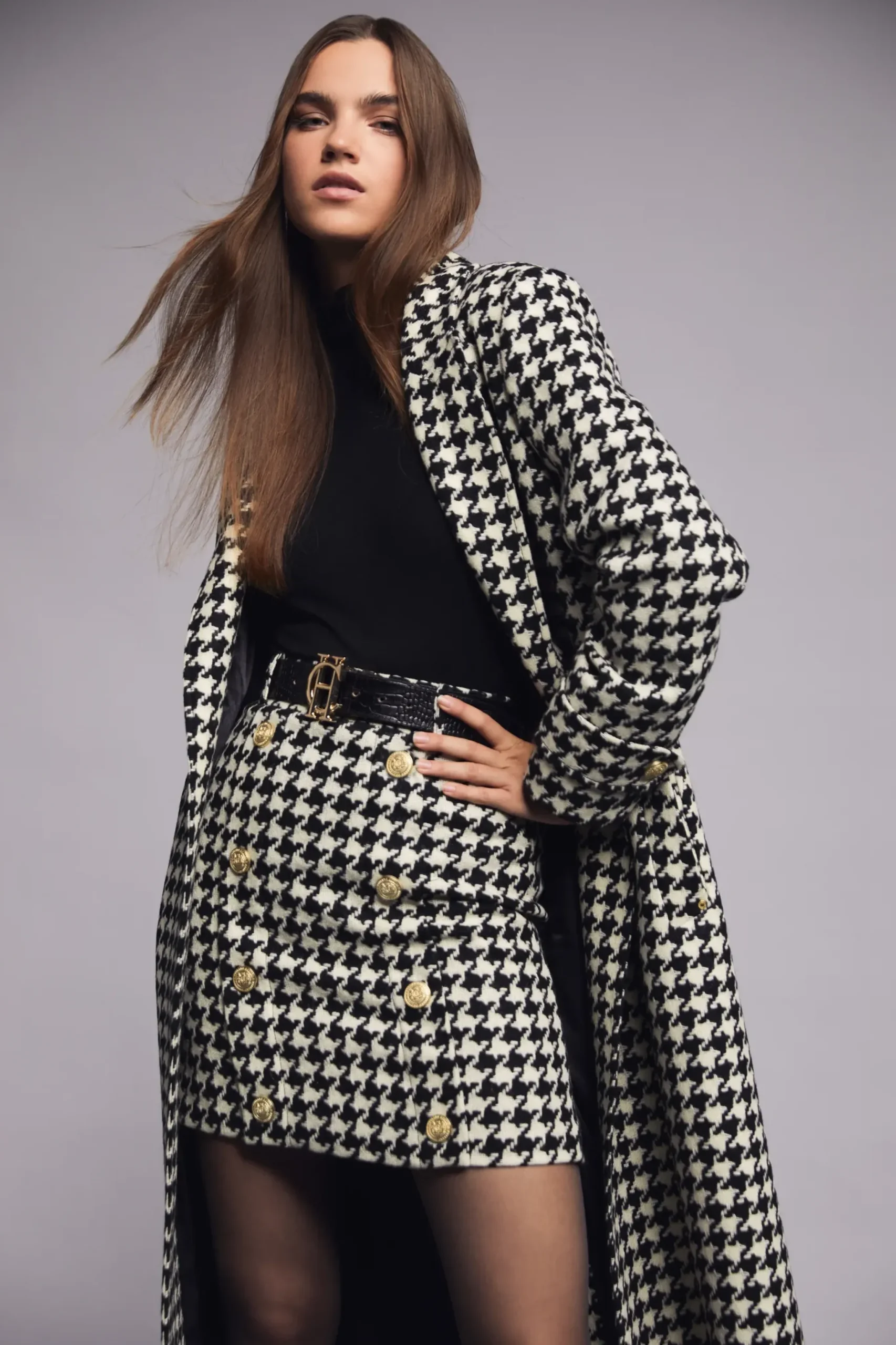 Holland Cooper Knightsbridge Skirt Large Scale Houndstooth Online