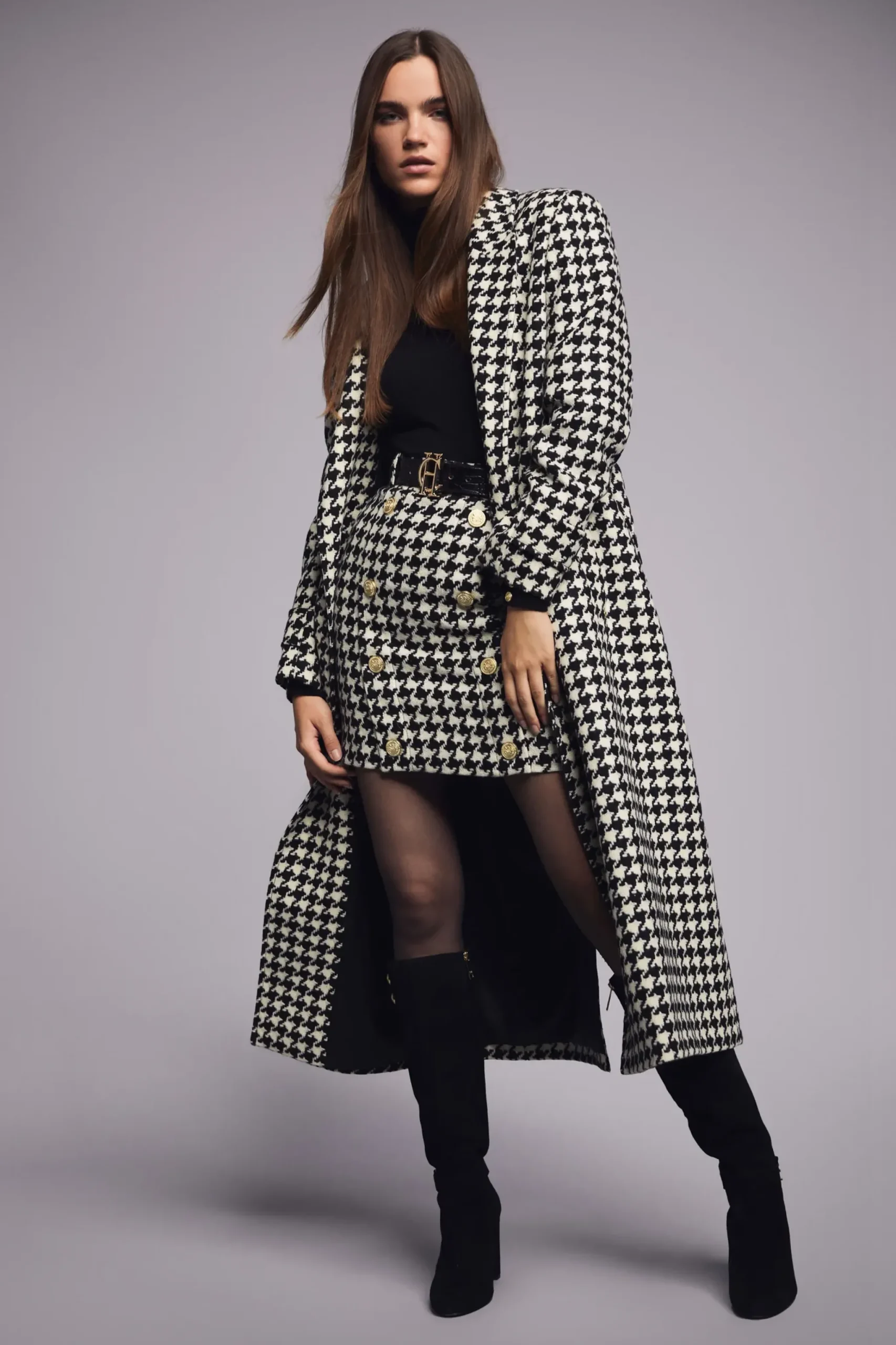 Holland Cooper Knightsbridge Skirt Large Scale Houndstooth Online