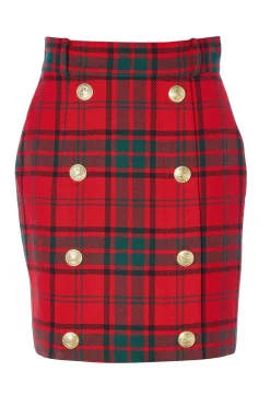 Holland Cooper Knightsbridge Skirt Red Tartan Outlet