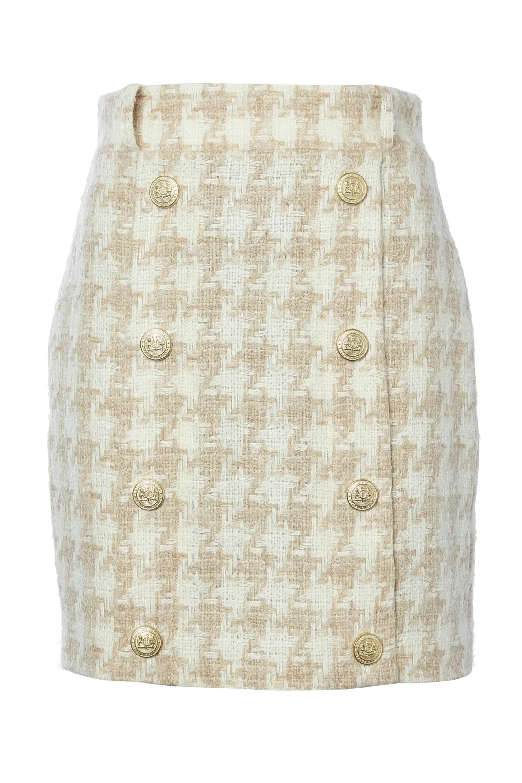 Holland Cooper Knightsbridge Skirt Camel Houndstooth