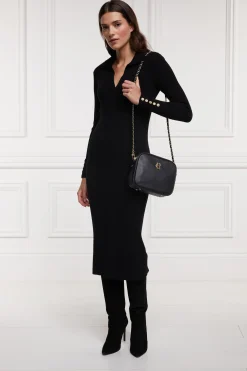 Holland Cooper Knitted Shirt Dress Black Outlet