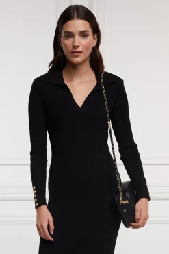 Holland Cooper Knitted Shirt Dress Black Outlet