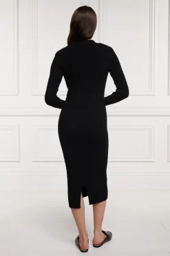 Holland Cooper Knitted Shirt Dress Black Outlet