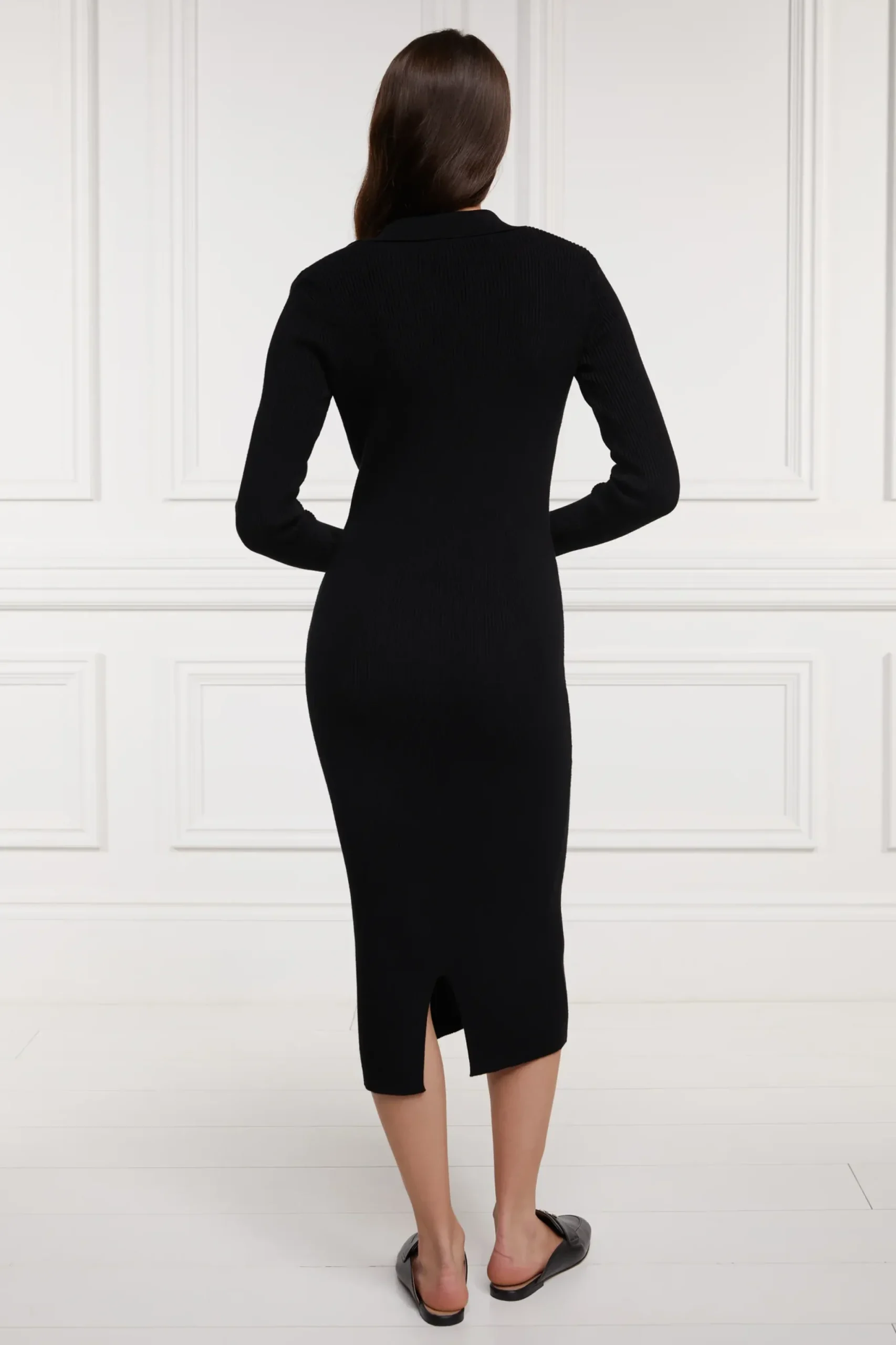 Holland Cooper Knitted Shirt Dress Black Outlet