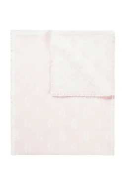 Holland Cooper Lightweight Monogram Scarf Cream Soft Pink New
