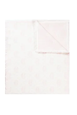 Holland Cooper Lightweight Monogram Scarf Cream Soft Pink New