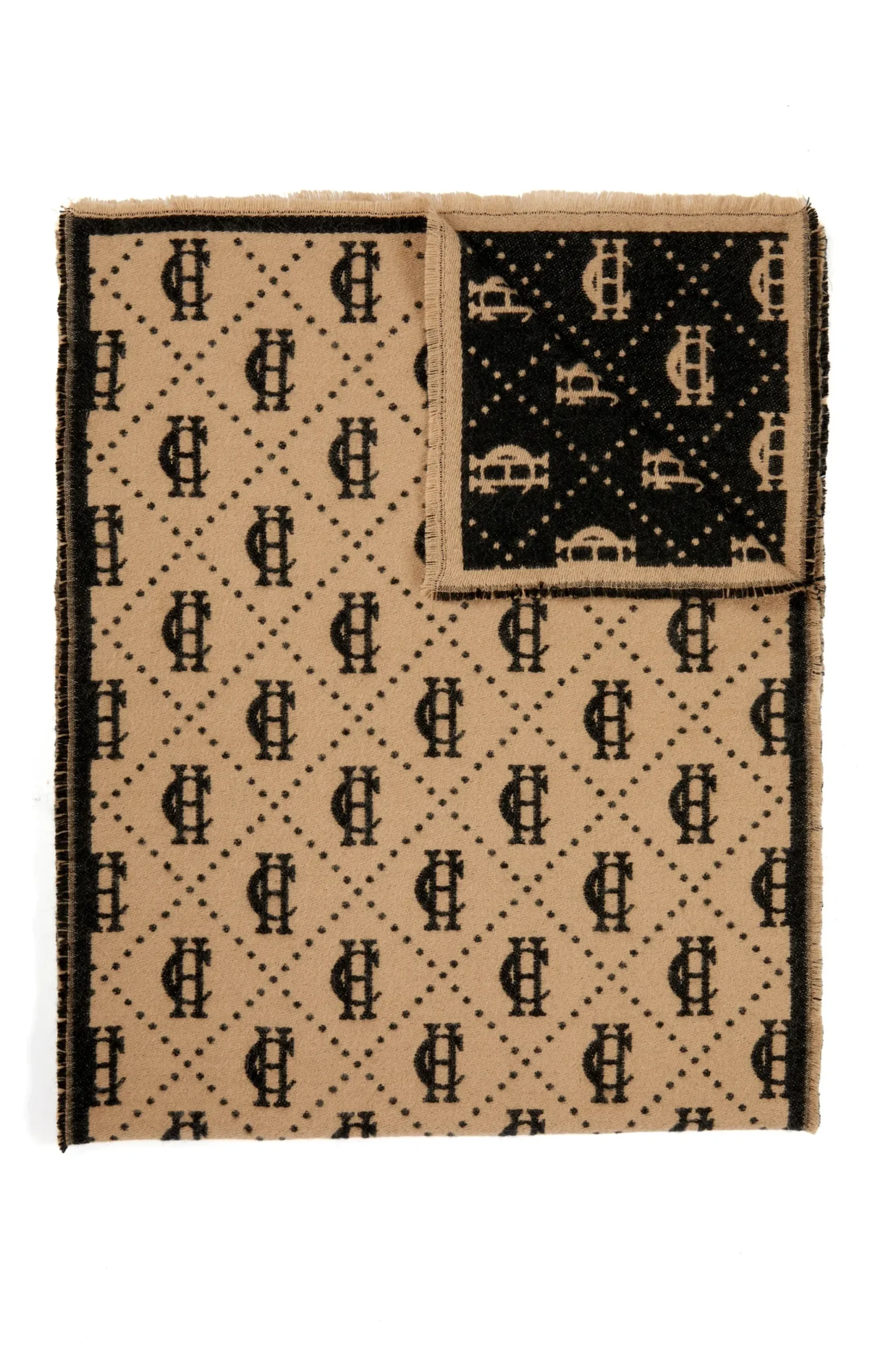 Holland Cooper Lightweight Monogram Scarf Tan Black Online