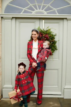 Holland Cooper Little Town Coat Red Tartan Online