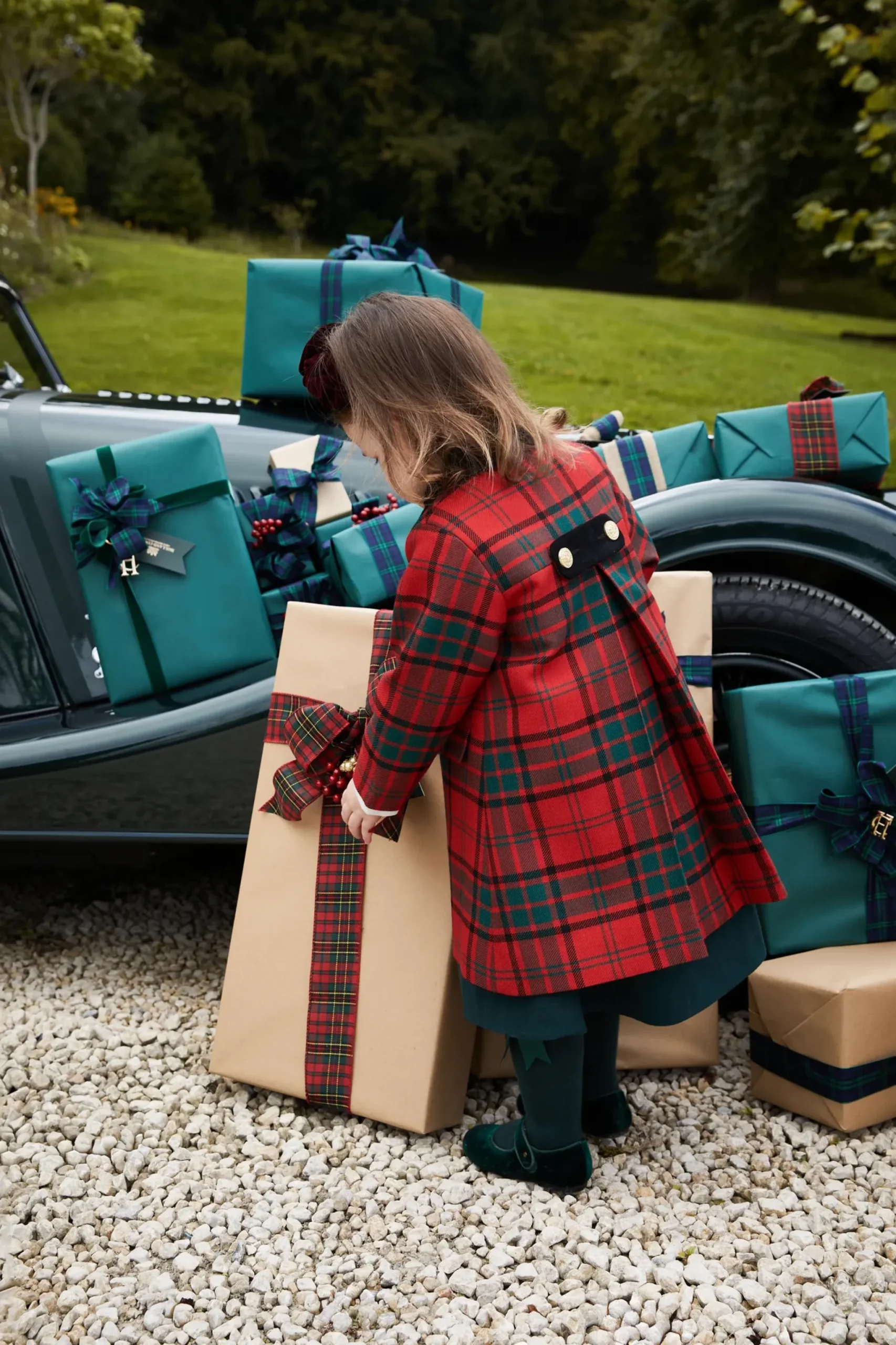Holland Cooper Little Town Coat Red Tartan Online