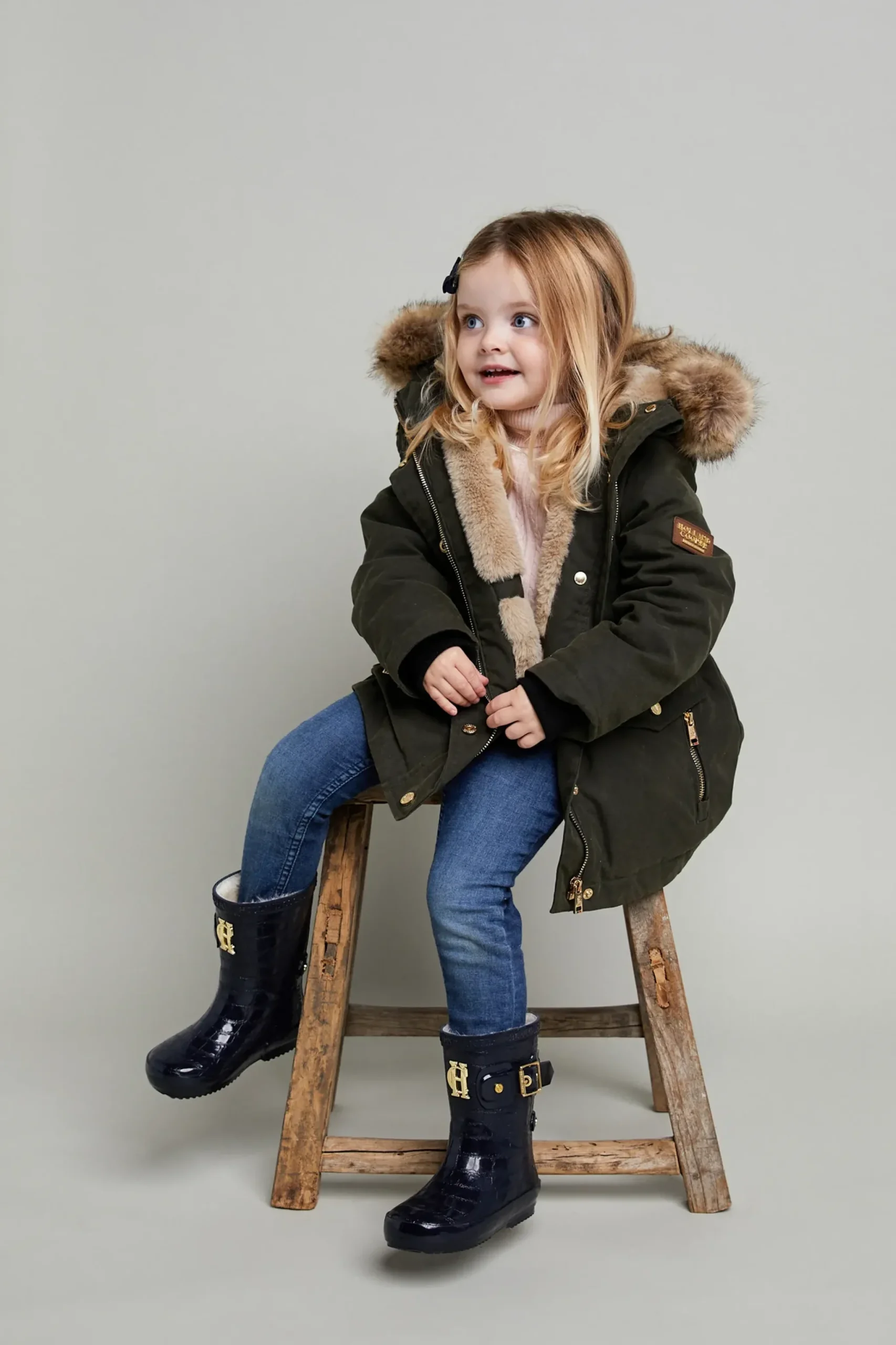 Holland Cooper Little Wellie - Toddler Midnight Feast Navy Croc Clearance