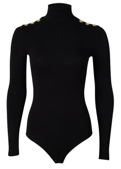 Holland Cooper Long Sleeve Bodysuit Black New