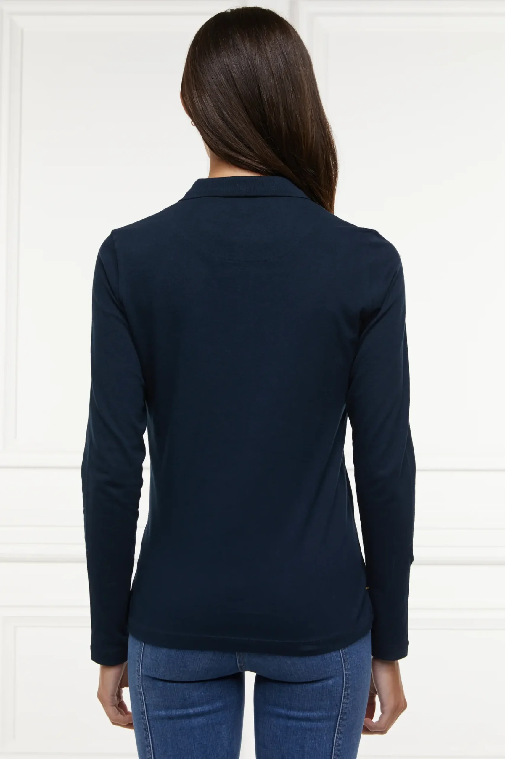 Holland Cooper Long Sleeve Crest Polo New