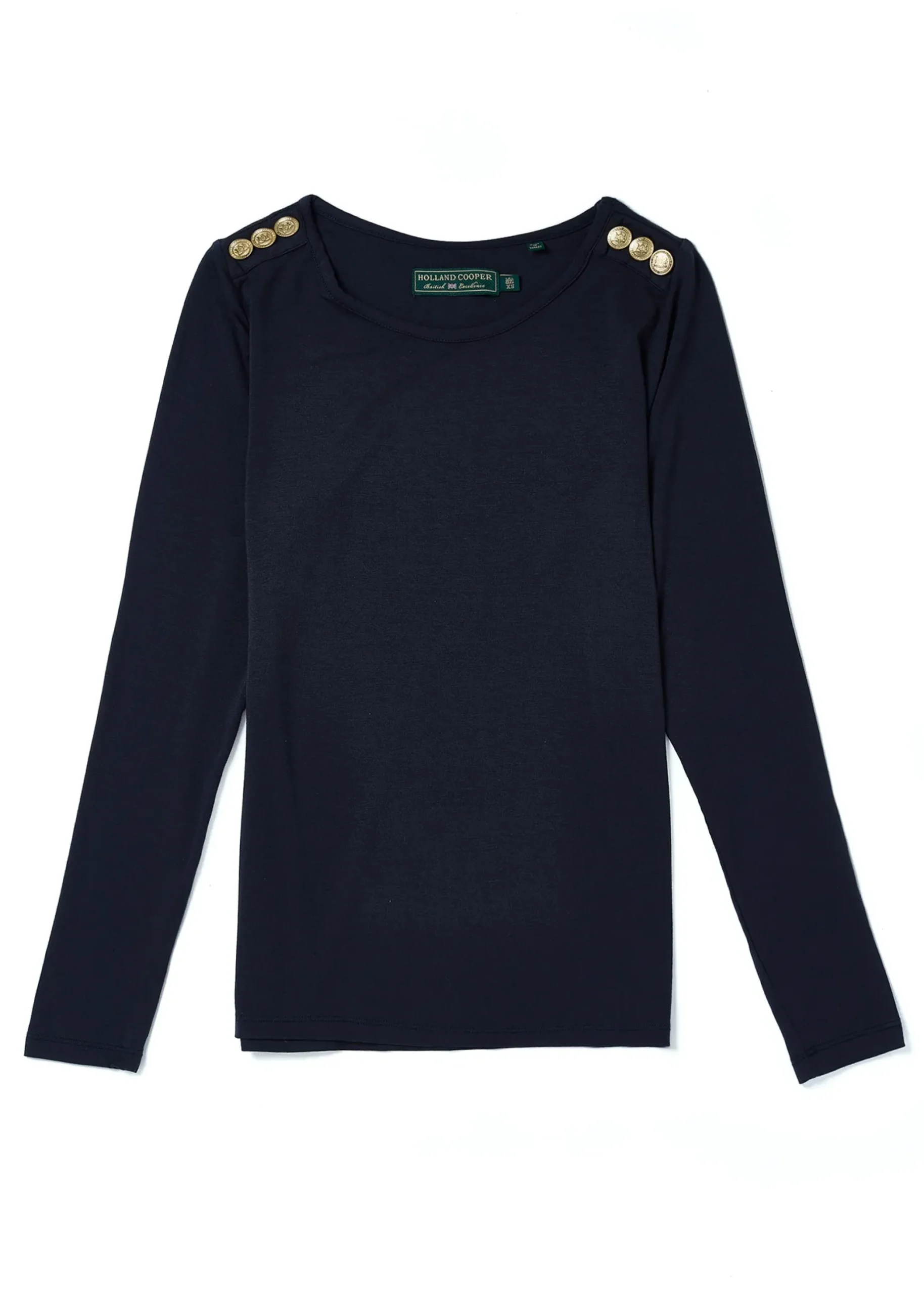 Holland Cooper Long Sleeve Crew Neck Tee Ink Navy