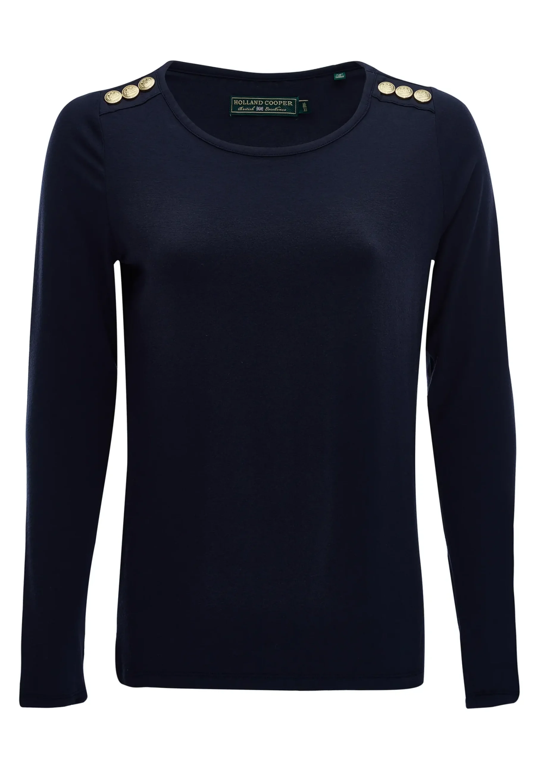 Holland Cooper Long Sleeve Crew Neck Tee Ink Navy
