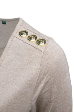 Holland Cooper Long Sleeve V-Neck Tee Oatmeal Best