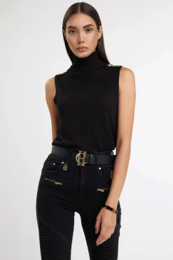 Holland Cooper Luxury Sleeveless Roll Neck Black