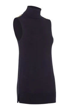 Holland Cooper Luxury Sleeveless Roll Neck Black
