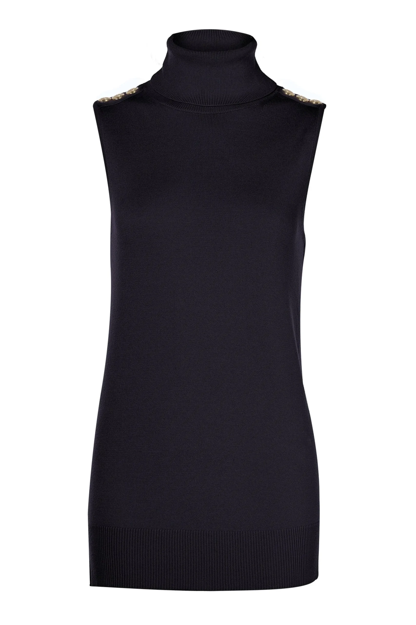Holland Cooper Luxury Sleeveless Roll Neck Black