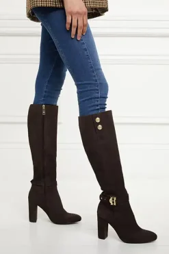 Holland Cooper Marlborough Knee Boot Chocolate Outlet