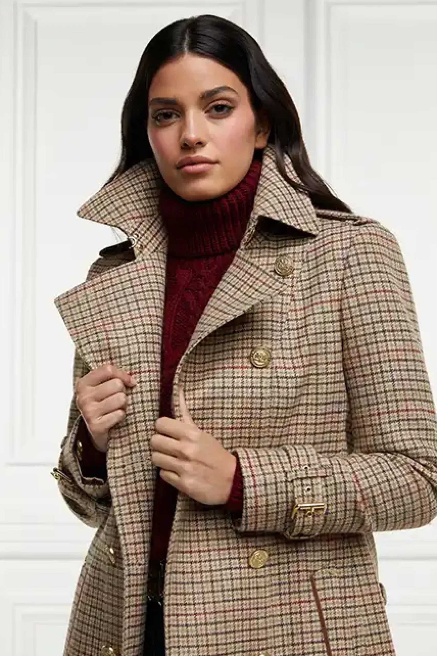 Holland Cooper Marlborough Trench Coat Charlton Tweed Discount