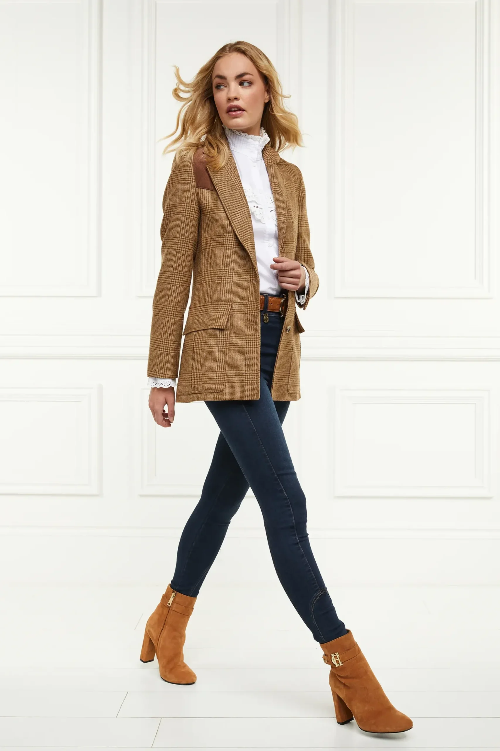 Holland Cooper Mayfair Suede Ankle Boot Tan