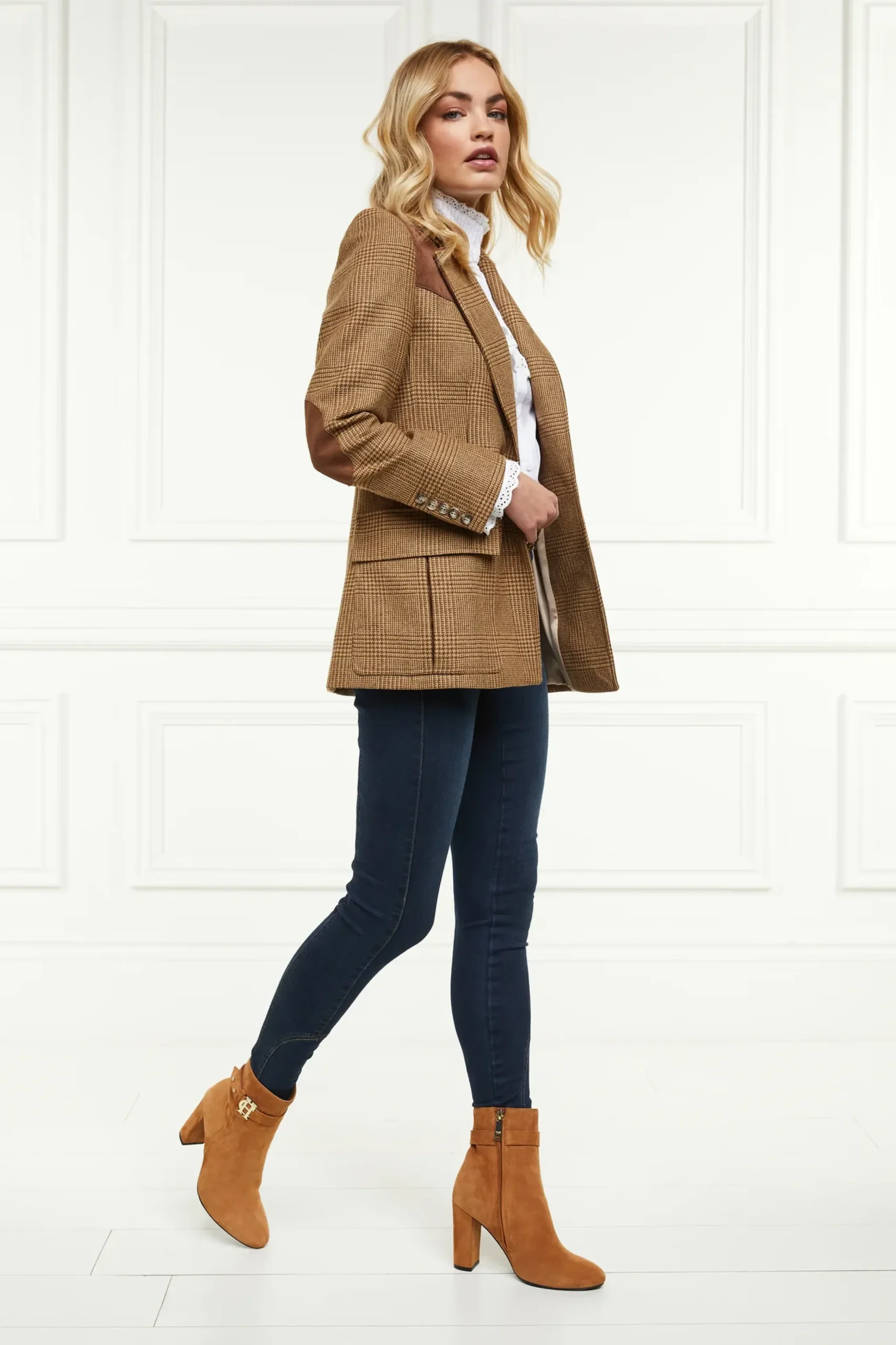 Holland Cooper Mayfair Suede Ankle Boot Tan