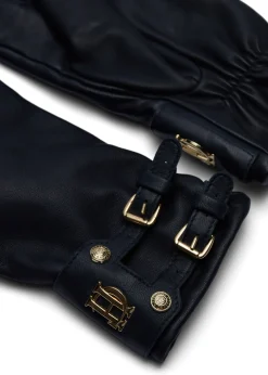 Holland Cooper Monogram Leather Gloves Ink Navy Discount