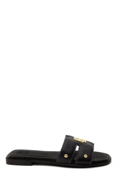 Holland Cooper Monogram Slides Black Leather Discount