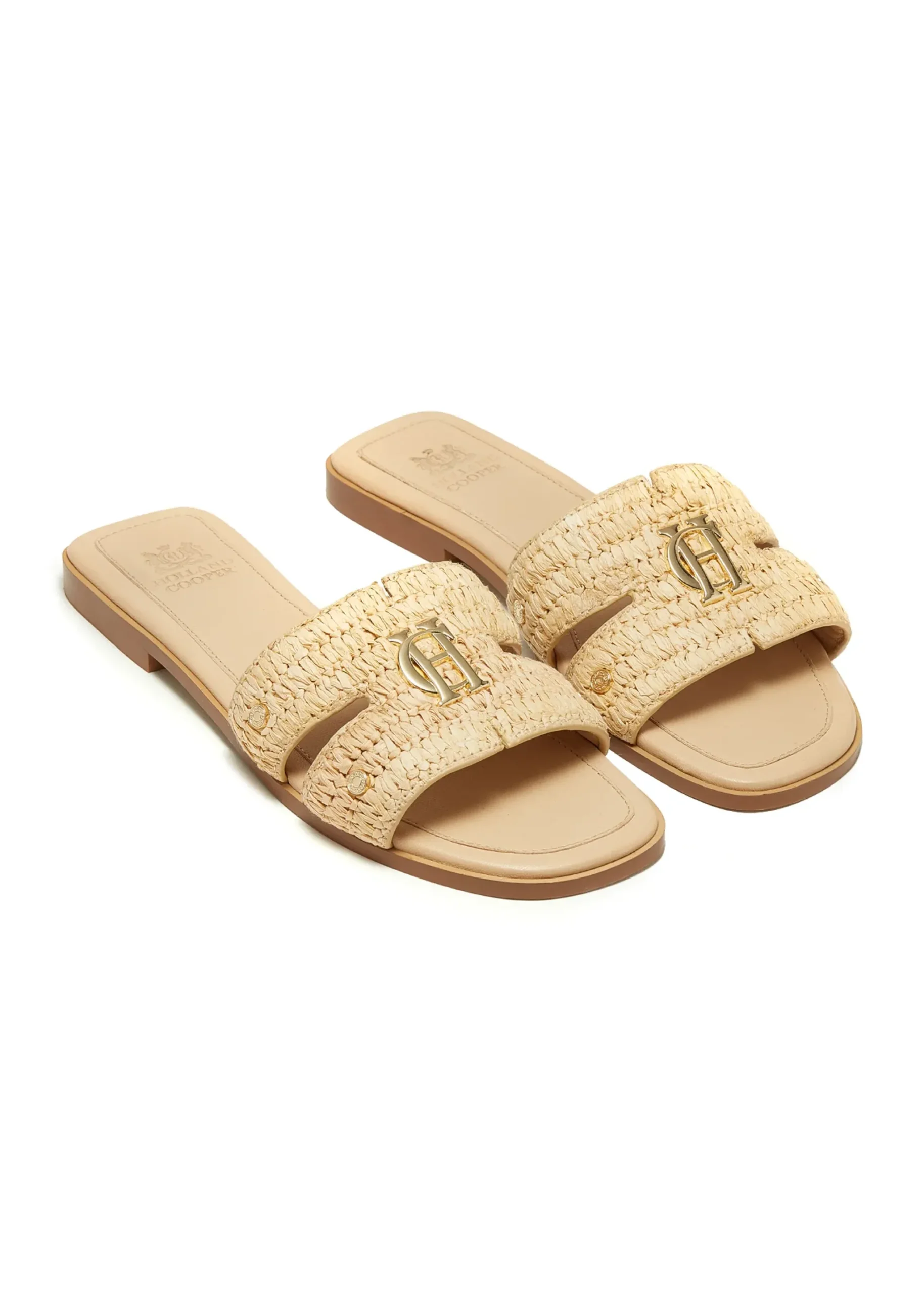 Holland Cooper Monogram Slides Natural Straw Online