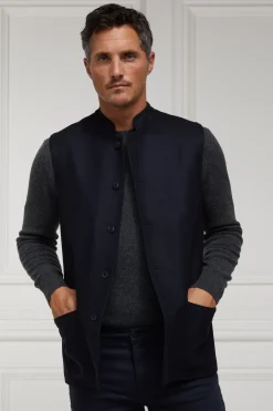Holland Cooper Nehru Gilet Navy Loxley Clearance