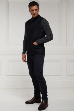 Holland Cooper Nehru Gilet Navy Loxley Clearance