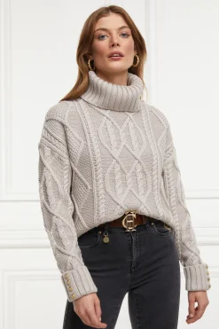Holland Cooper Noveli Cable Knit Taupe Outlet