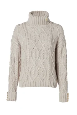 Holland Cooper Noveli Cable Knit Taupe Outlet