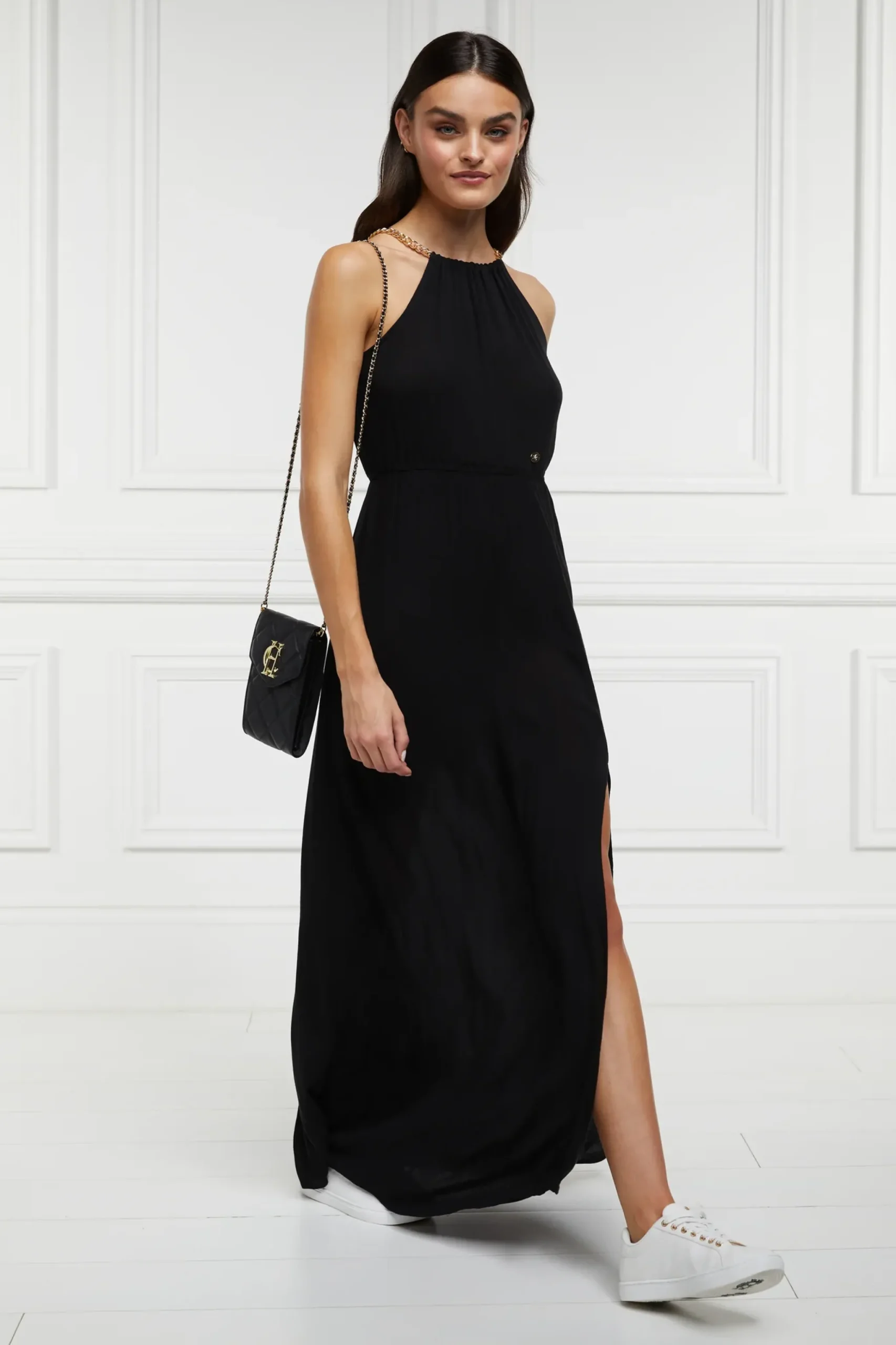 Holland Cooper Paloma Maxi Dress Black New