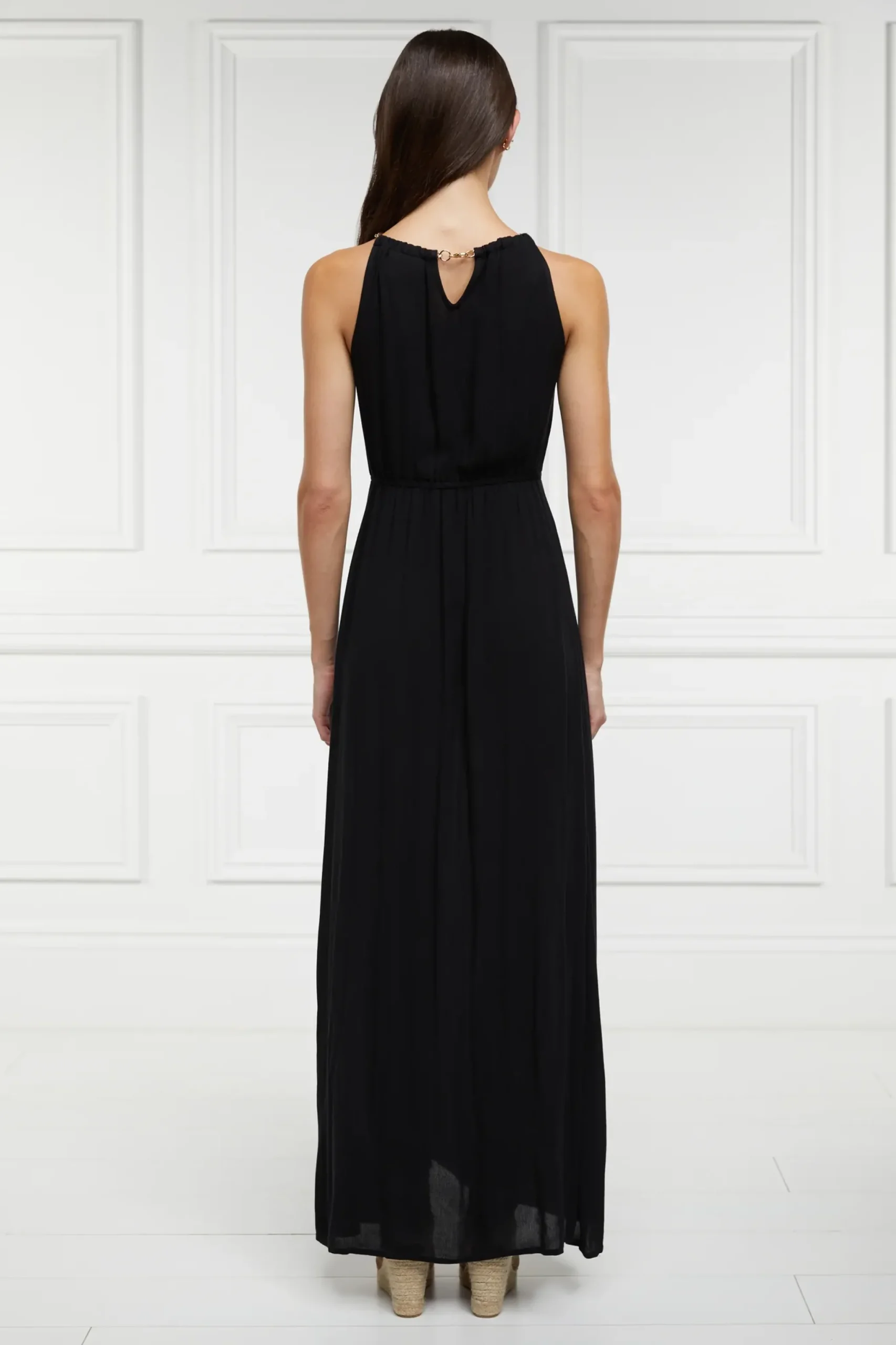 Holland Cooper Paloma Maxi Dress Black New