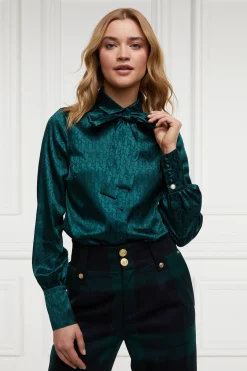 Holland Cooper Penny Jacquard Shirt Emerald