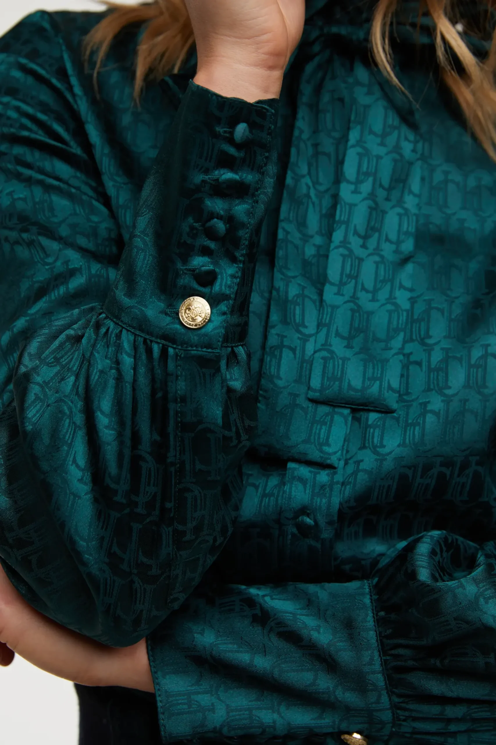 Holland Cooper Penny Jacquard Shirt Emerald