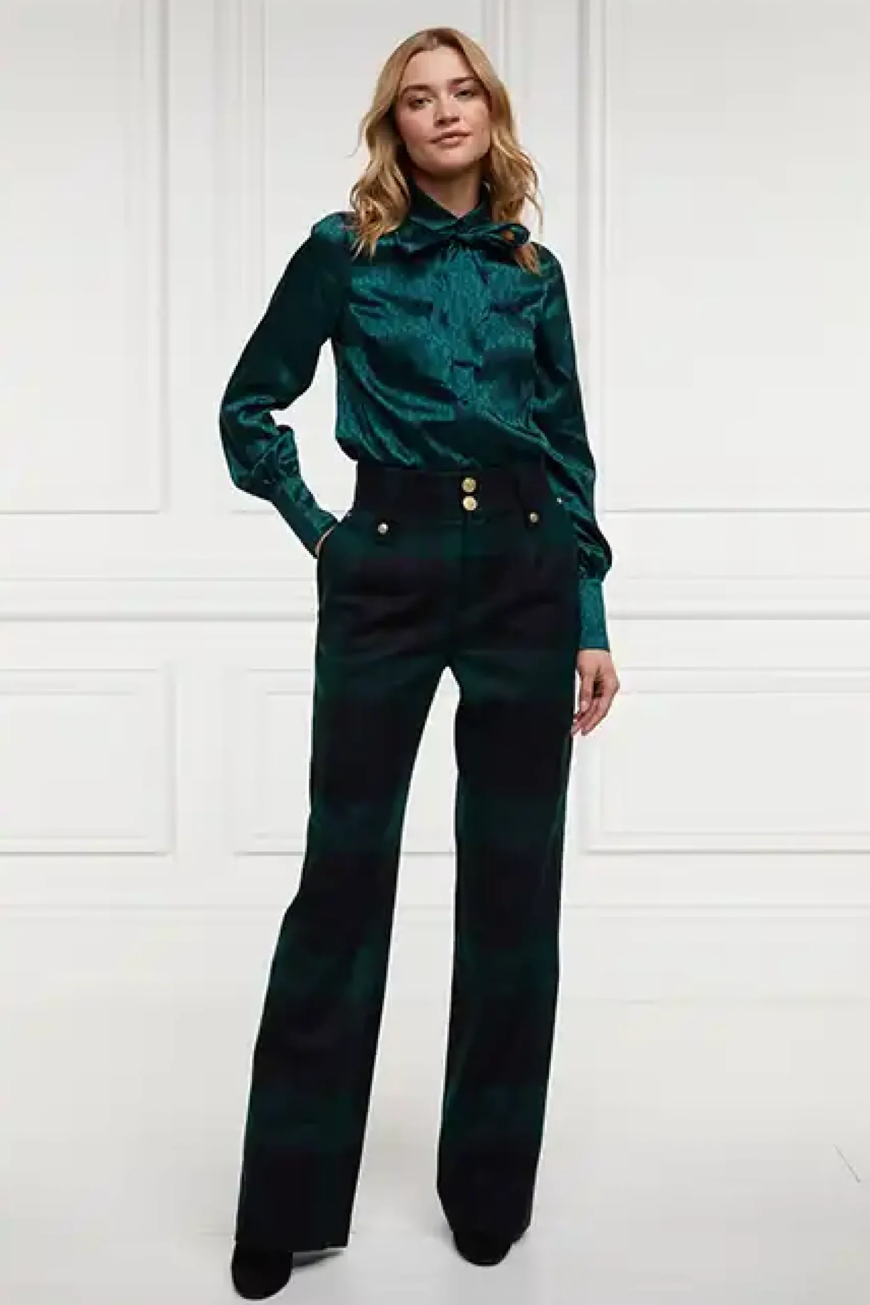 Holland Cooper Penny Jacquard Shirt Emerald
