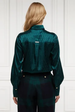 Holland Cooper Penny Jacquard Shirt Emerald
