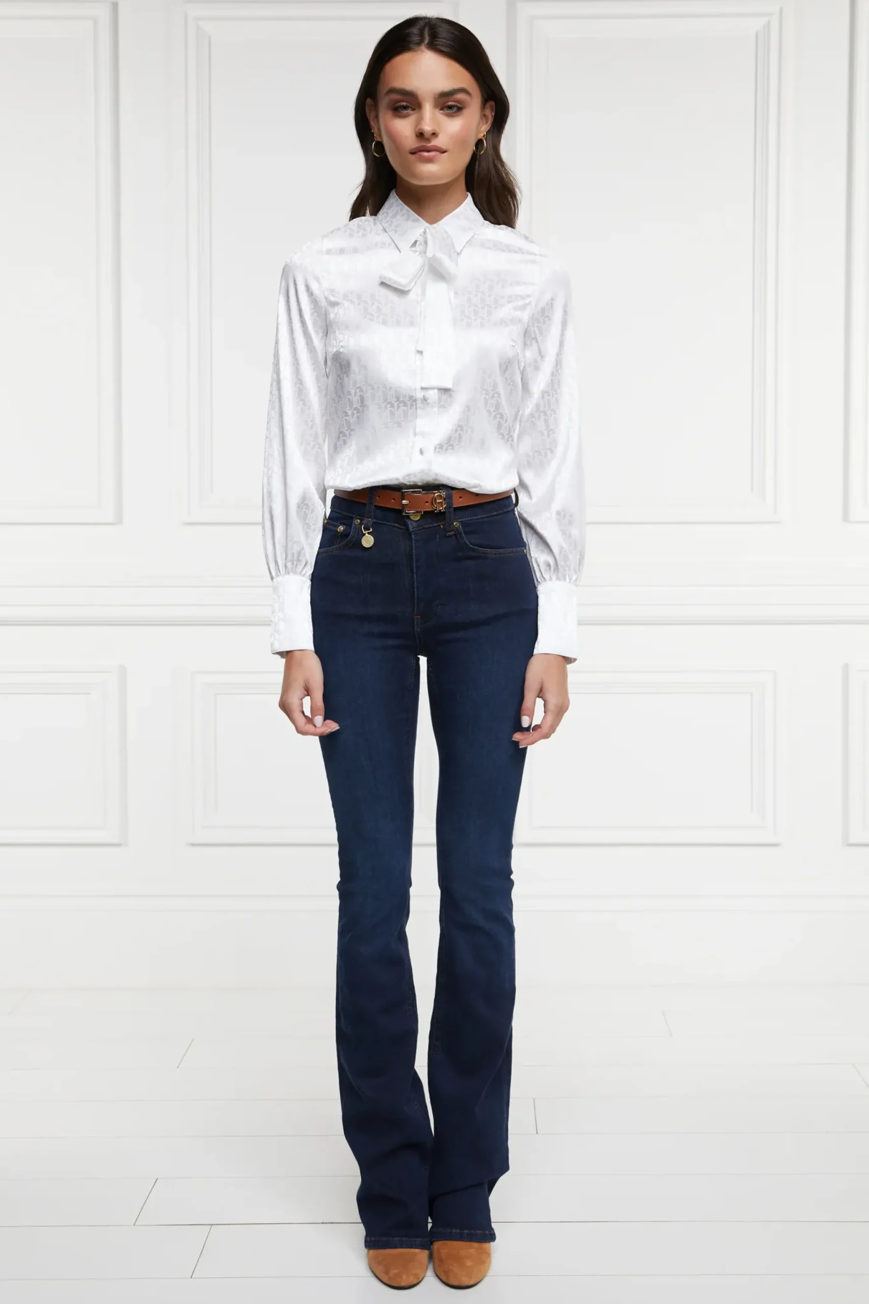 Holland Cooper Penny Jacquard Shirt White Hot