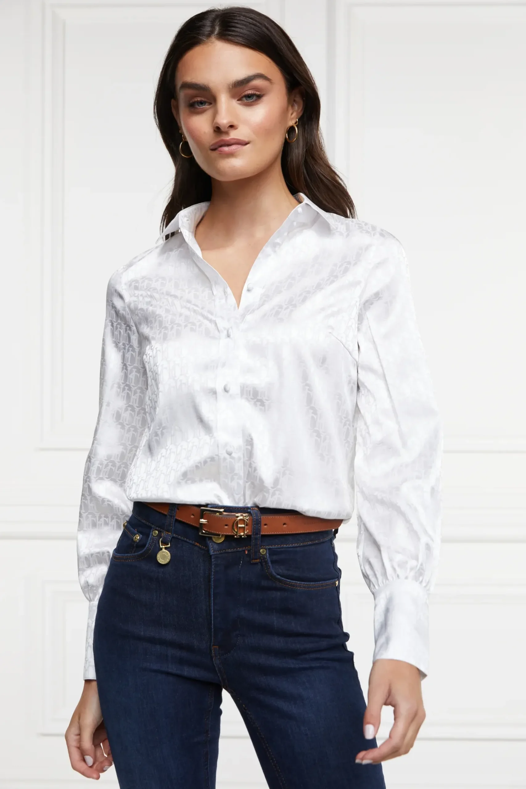 Holland Cooper Penny Jacquard Shirt White Hot