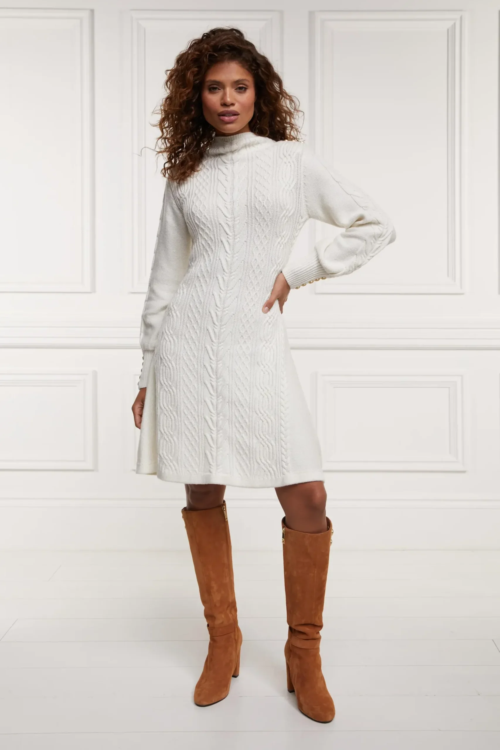 Holland Cooper Rachel Mini Dress Oyster Clearance