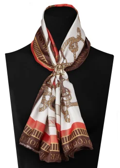 Holland Cooper Regal Horse Silk Scarf Sienna