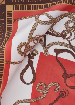 Holland Cooper Regal Horse Silk Scarf Sienna