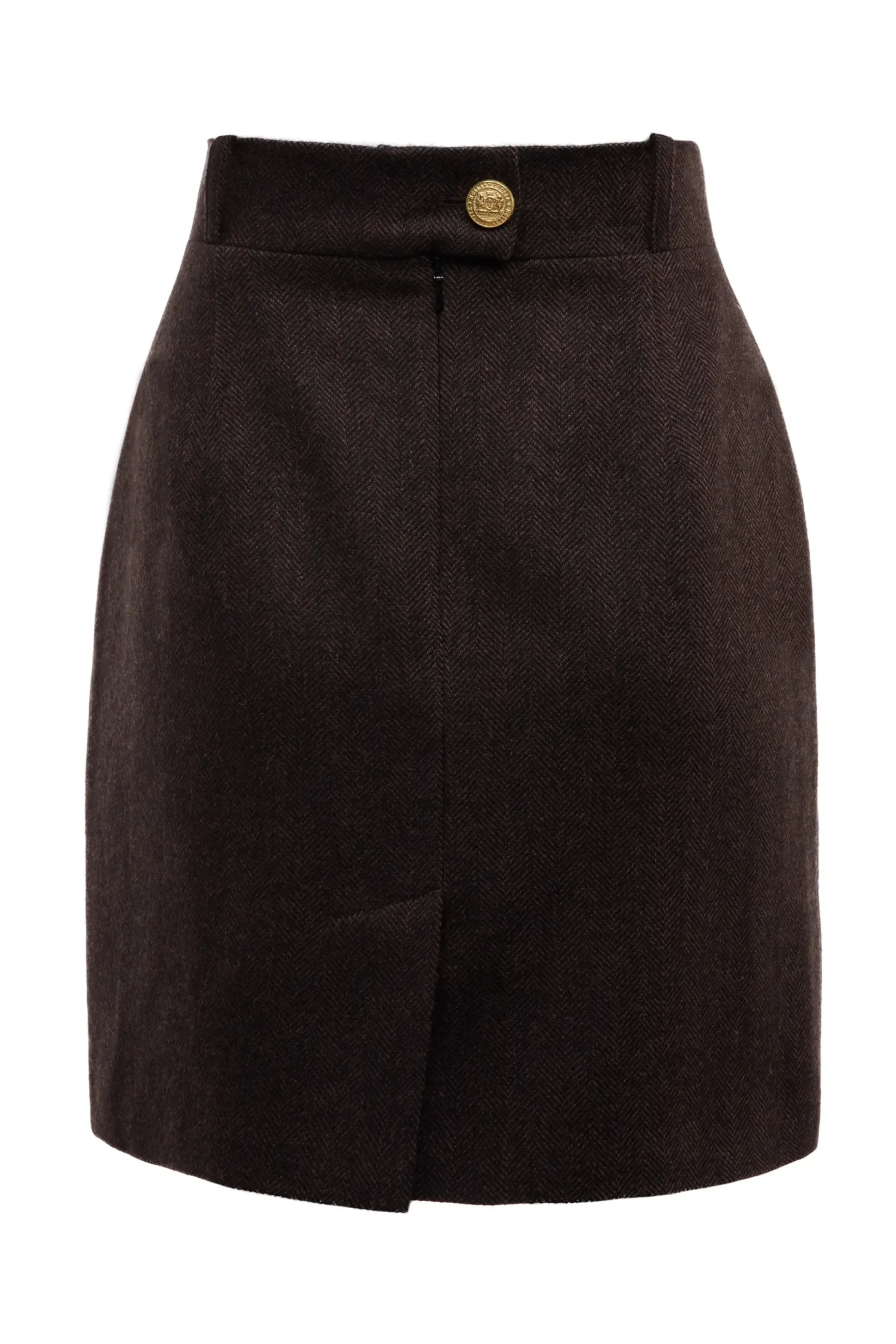 Holland Cooper Regency Skirt Chocolate Herringbone New