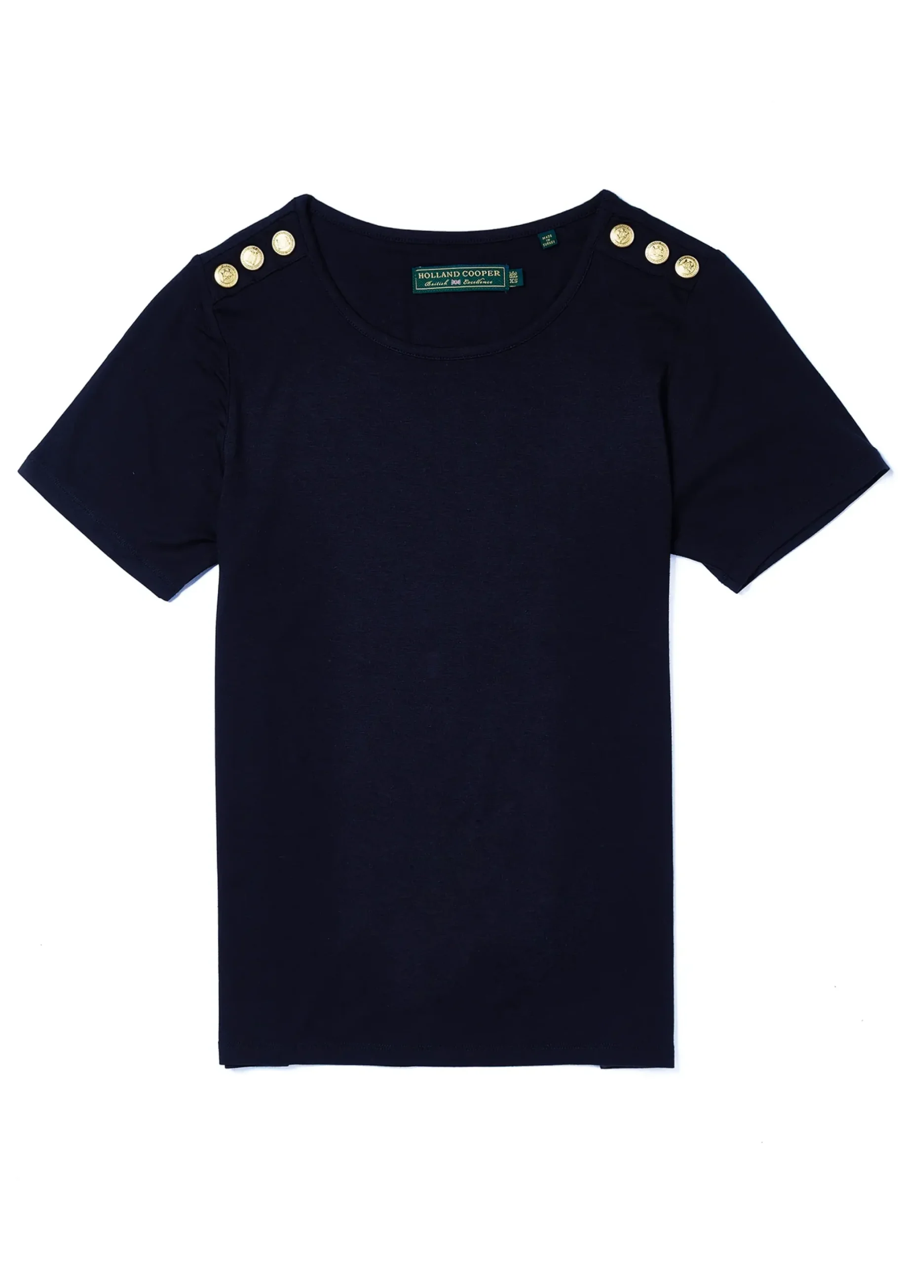 Holland Cooper Relax Fit Crew Neck Tee Ink Navy Sale
