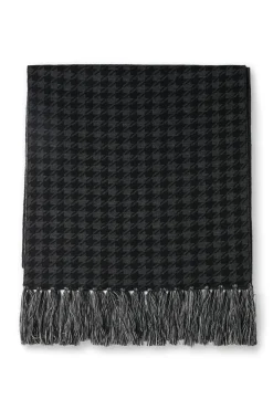 Holland Cooper Reversible Monogram Scarf Charcoal Houndstooth Sale