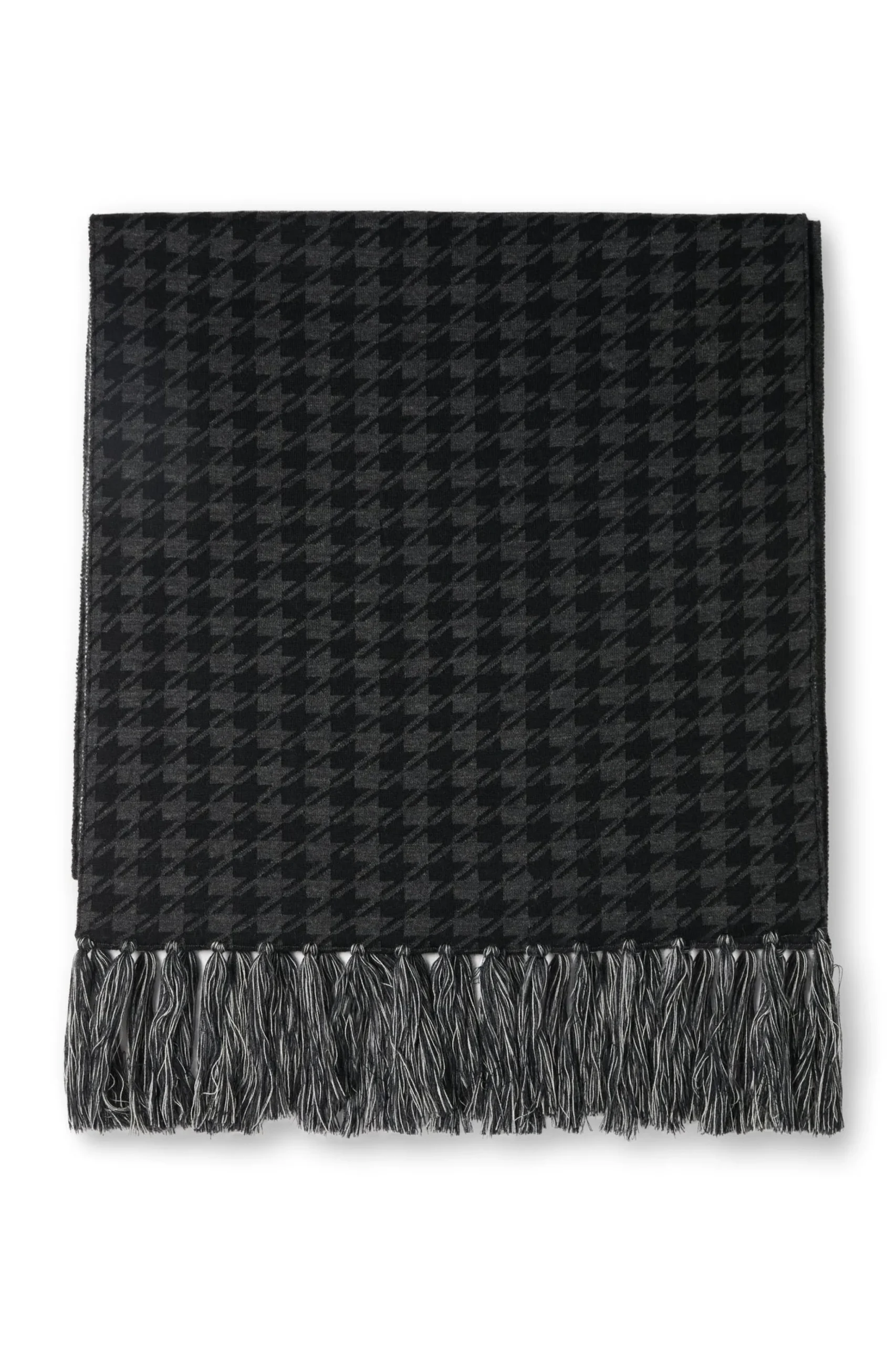 Holland Cooper Reversible Monogram Scarf Charcoal Houndstooth Sale